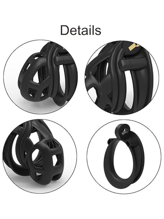 Upgraded Male Light weight Chastity Cage with 4 Sizes Rings