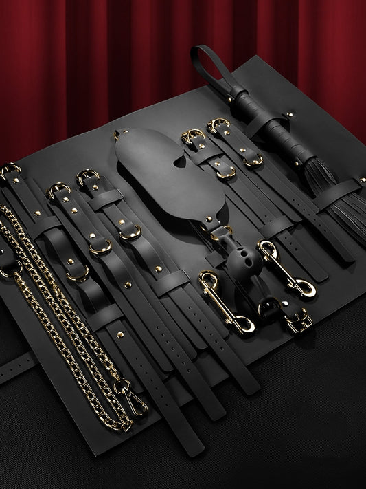 Elegant Black Roll Bundle Bondage Set