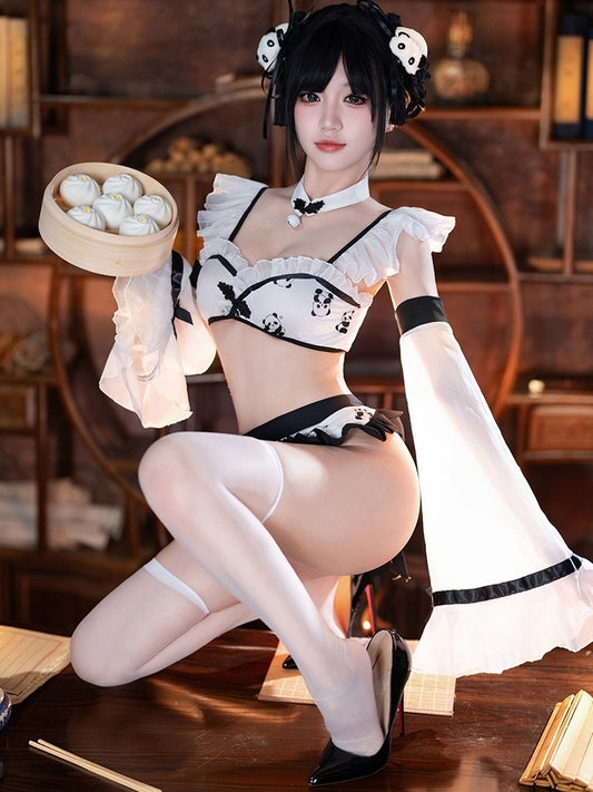 Panda Girl Suit Uniform Temptation Open Crotch Flirting Naked Buttocks Free to Take Off Sexy Underwear ZY48