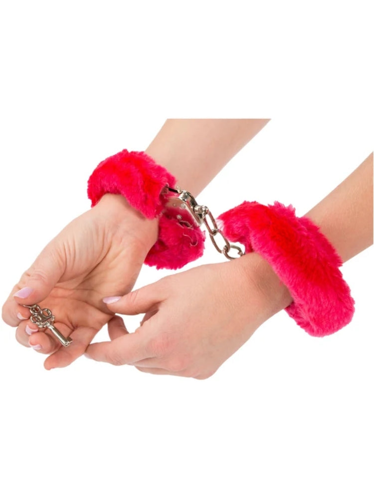 Tender Cuffs Furry Handcuffs - Red