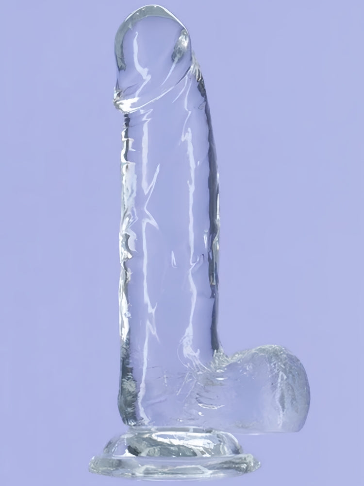 Addiction Crystal – 7" Clear Dildo with Balls