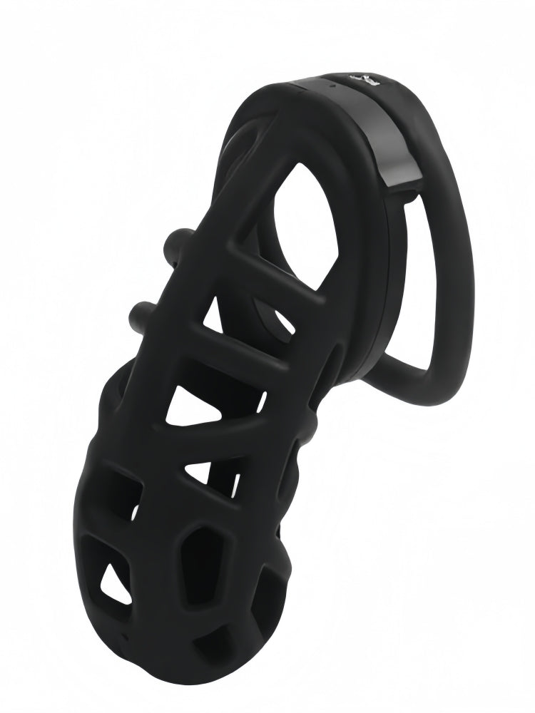 Chastity Cage with Embedded Lock Cylinder / Black