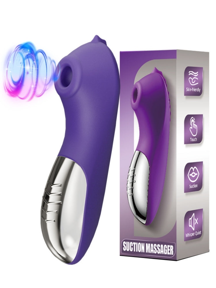 Seahorse Sucking & Vibrating Wand Massager - Red / Purple