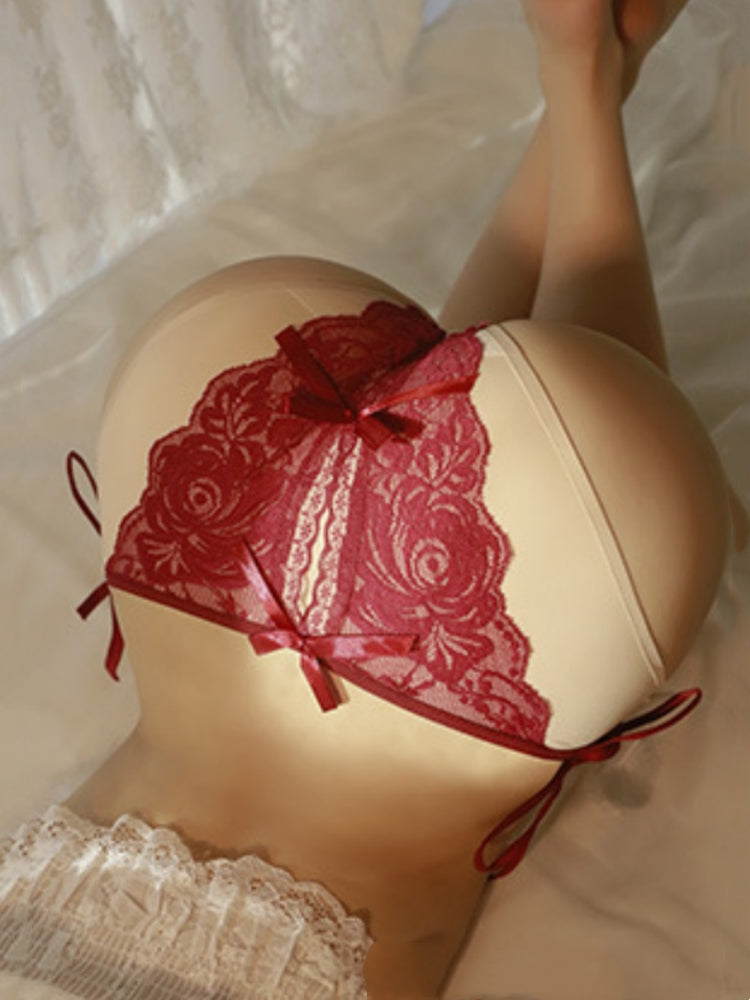 Sexy Lingerie Crotchless Panties #7125 White / Black / Red