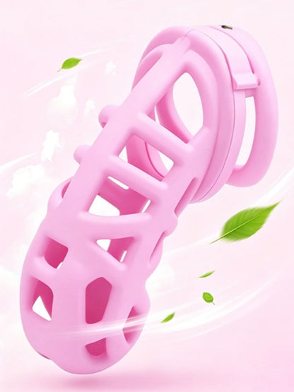 Chastity Cage with Embedded Lock Cylinder / Pink