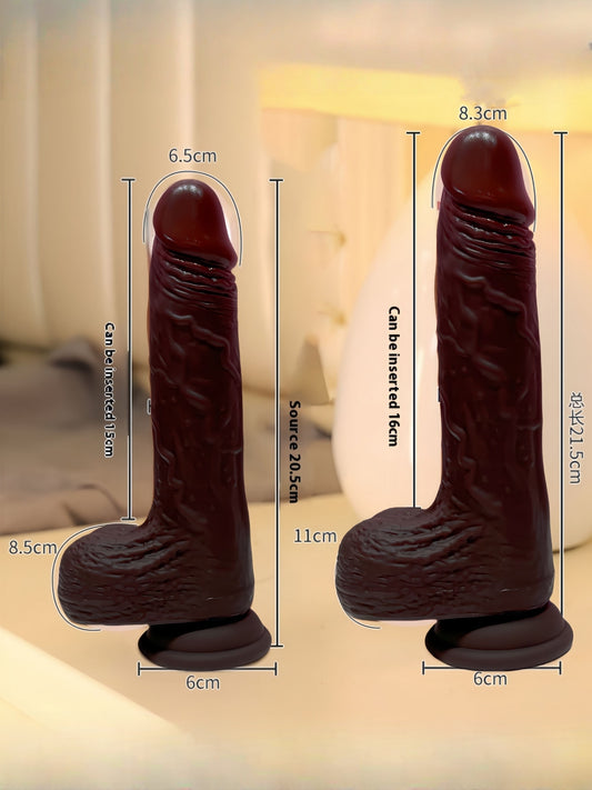 Hulls Black Remote Control Retractable Heated Dildo (Medium 8.1-Inch / Large 8.9-Inch)