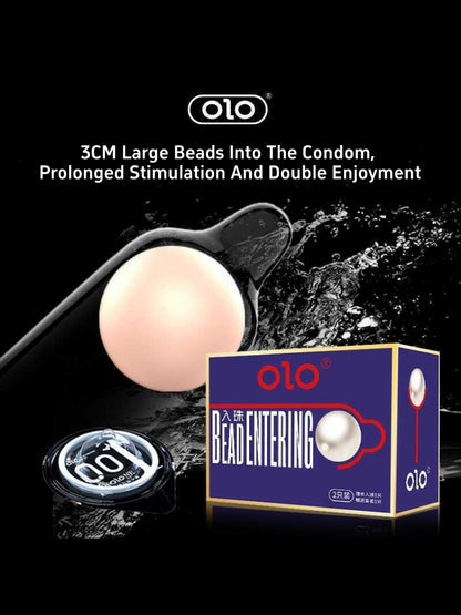 OLO Condoms with Pearls - 2 Pack(1 Condom + 1 Large Pearl/3 cm)
