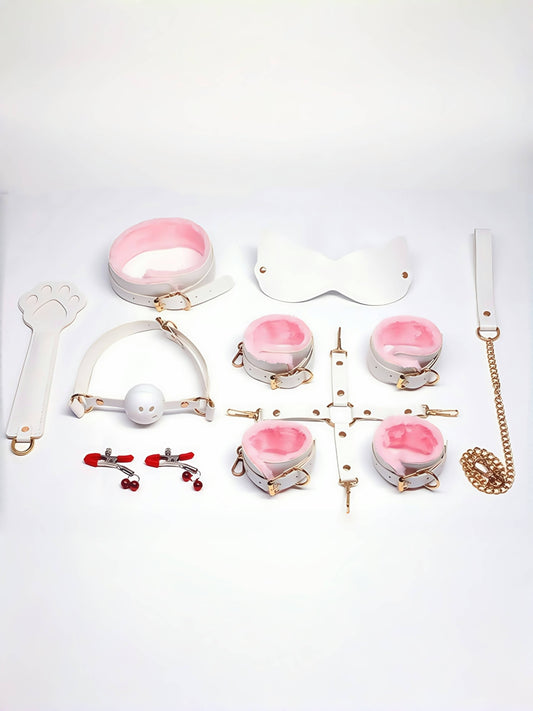Luxury Pink & White Bondage Restraint Set