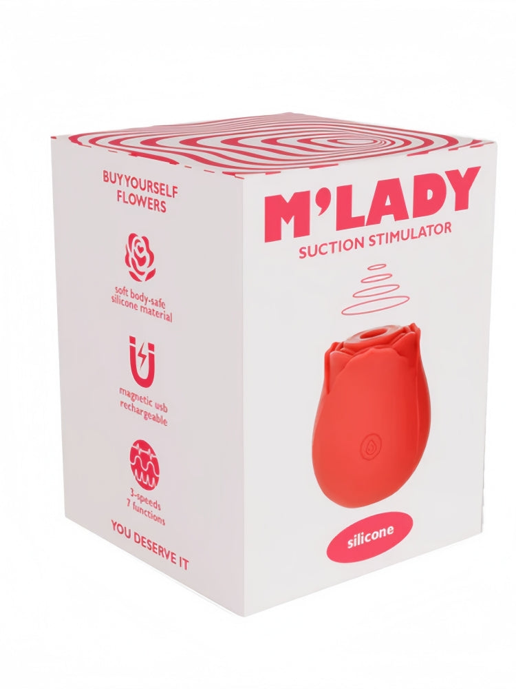 M’Lady - Rose Clitoral Suction Stimulator – Red