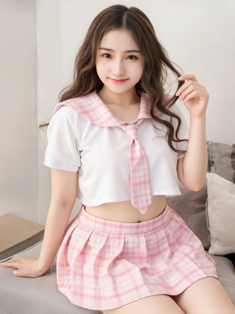 Kawaii Cute Cosplay Wear JK Plaid Uniform #7039