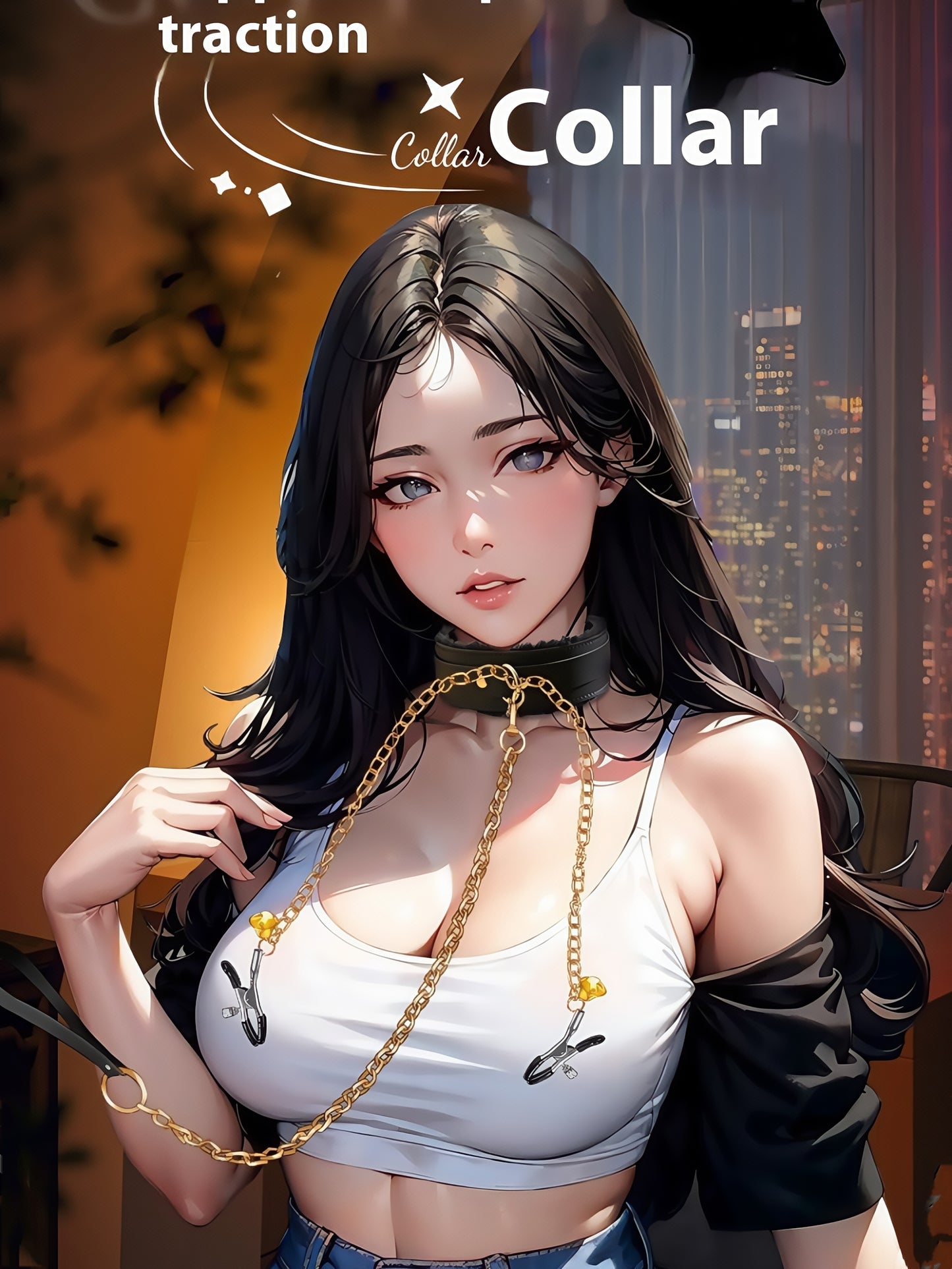毛绒牵引项圈乳夹