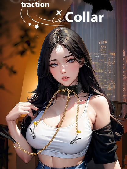 毛绒牵引项圈乳夹