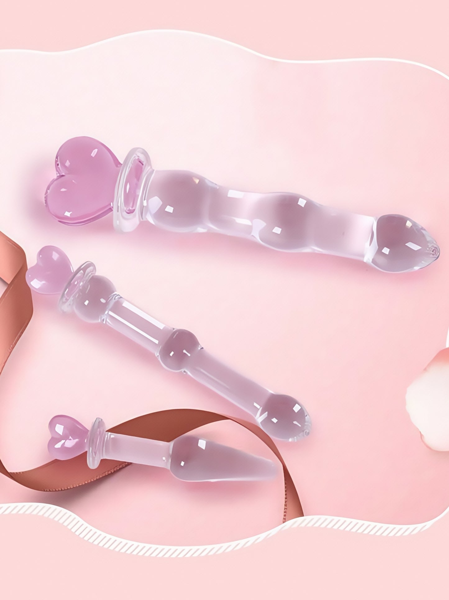 Love Wand Crystal Dildo with Anal Beads