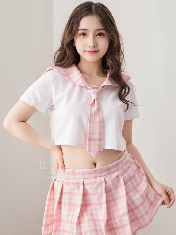 Kawaii Cute Cosplay Wear JK Plaid Uniform #7039