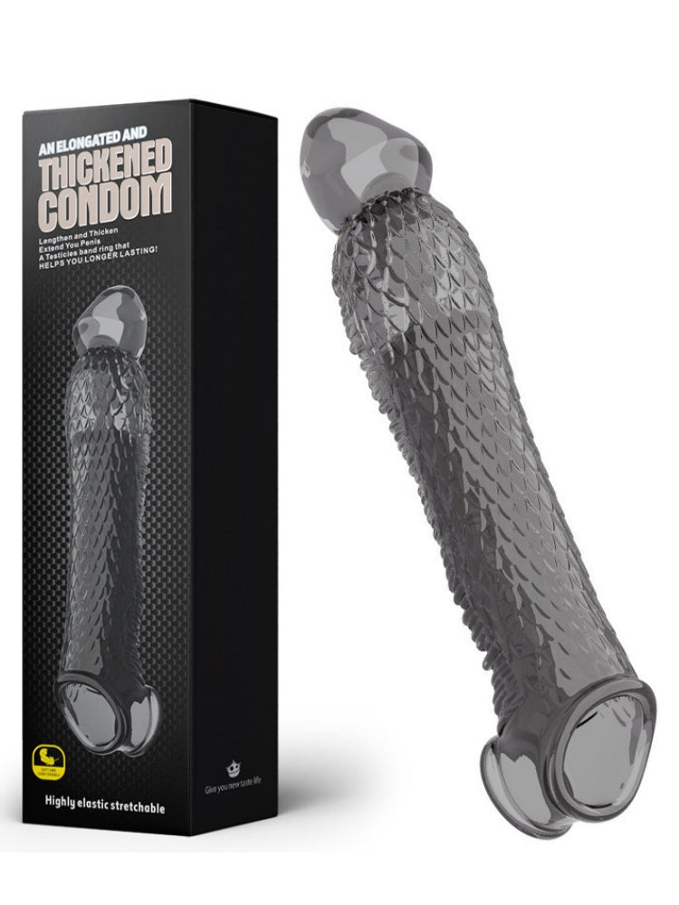Men's Enlarger Penis Sleeve - Sheer Black