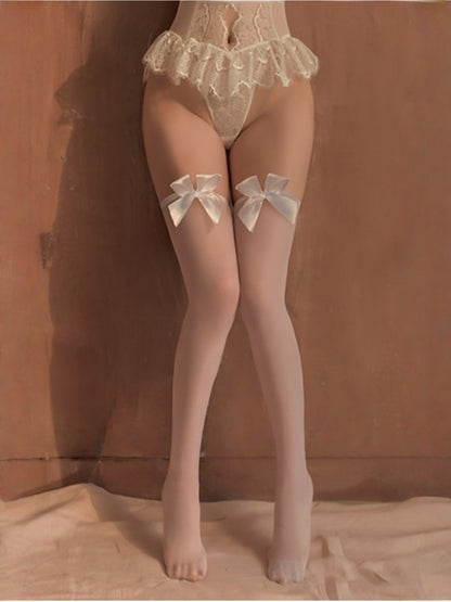 Cute Bow Knot Over-the-Knee Silk Stockings #7207