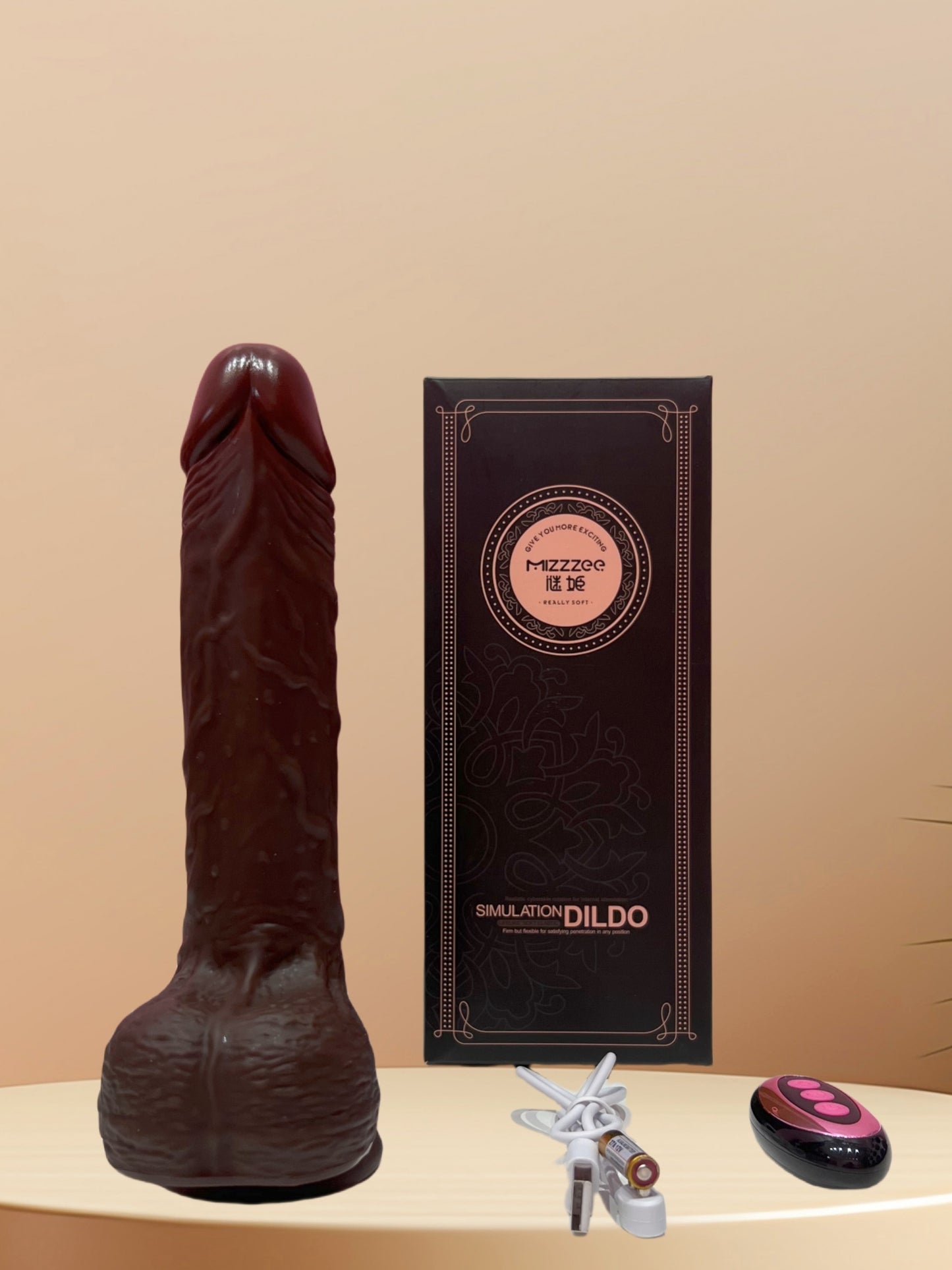 HULLS黑色遥控伸缩加热假阳具(中号 20.5cm / 大号22.5cm)