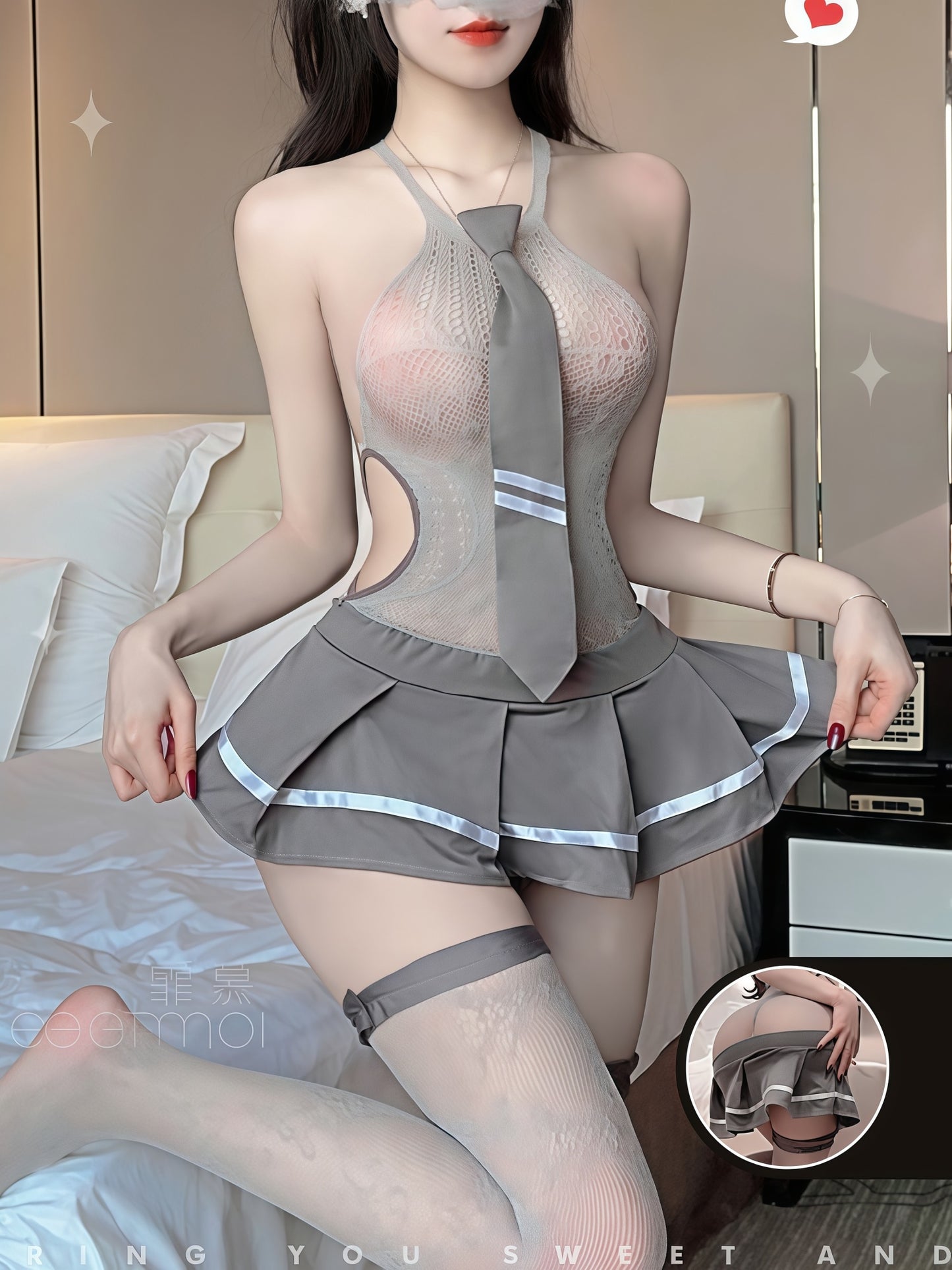 俏皮诱人性感免脱学生妹套装 #7441
