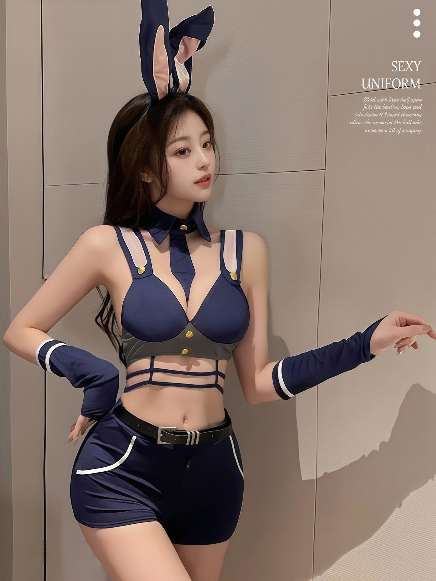 午夜兔女巡查官开裆套装 #3879