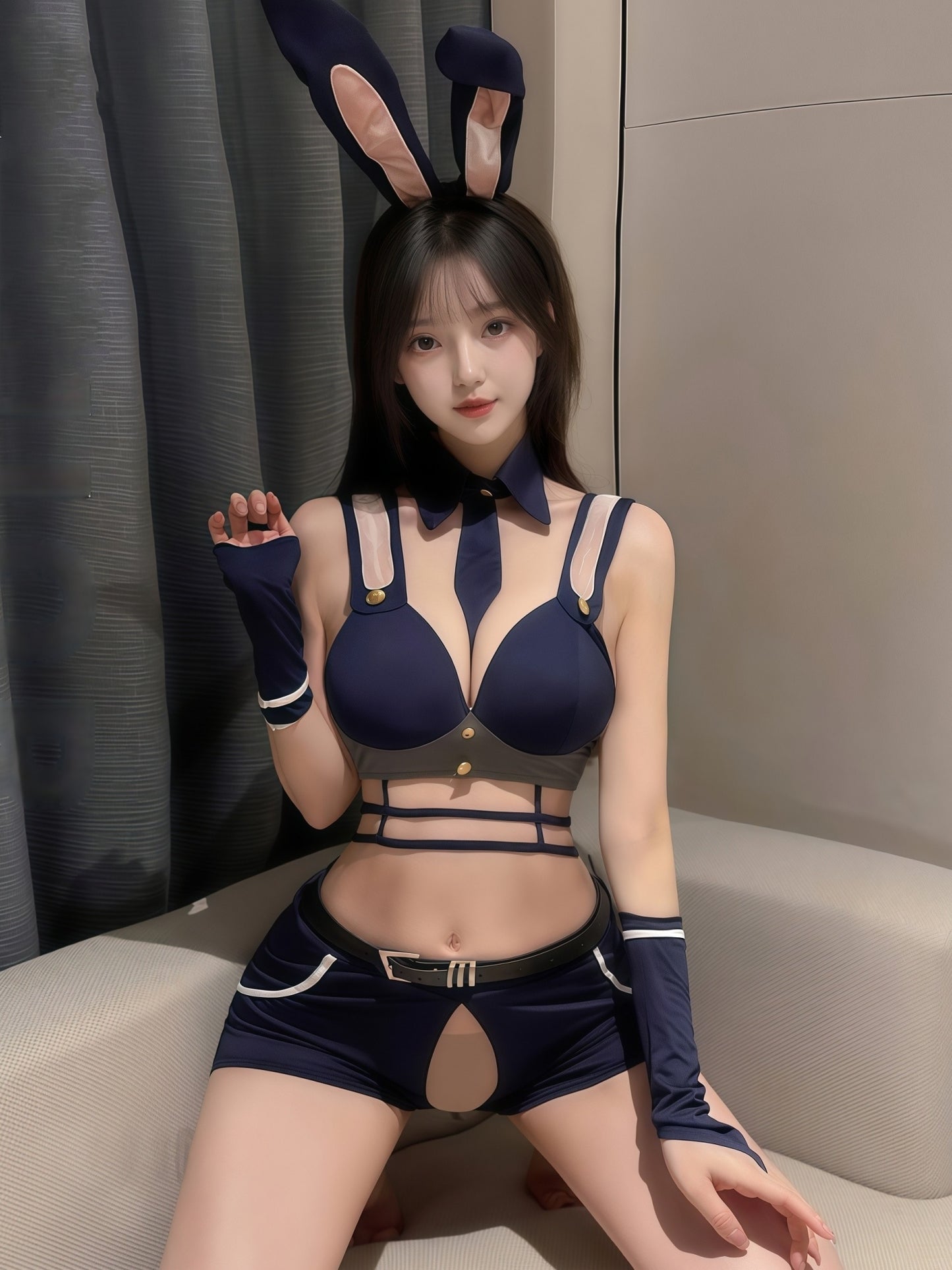 午夜兔女巡查官开裆套装 #3879