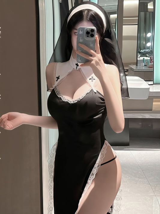 禁欲系高开衩修女套装 #6766