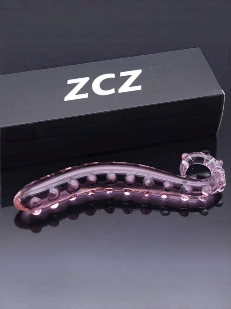 Pink Seahorse Crystal Glass Dildo