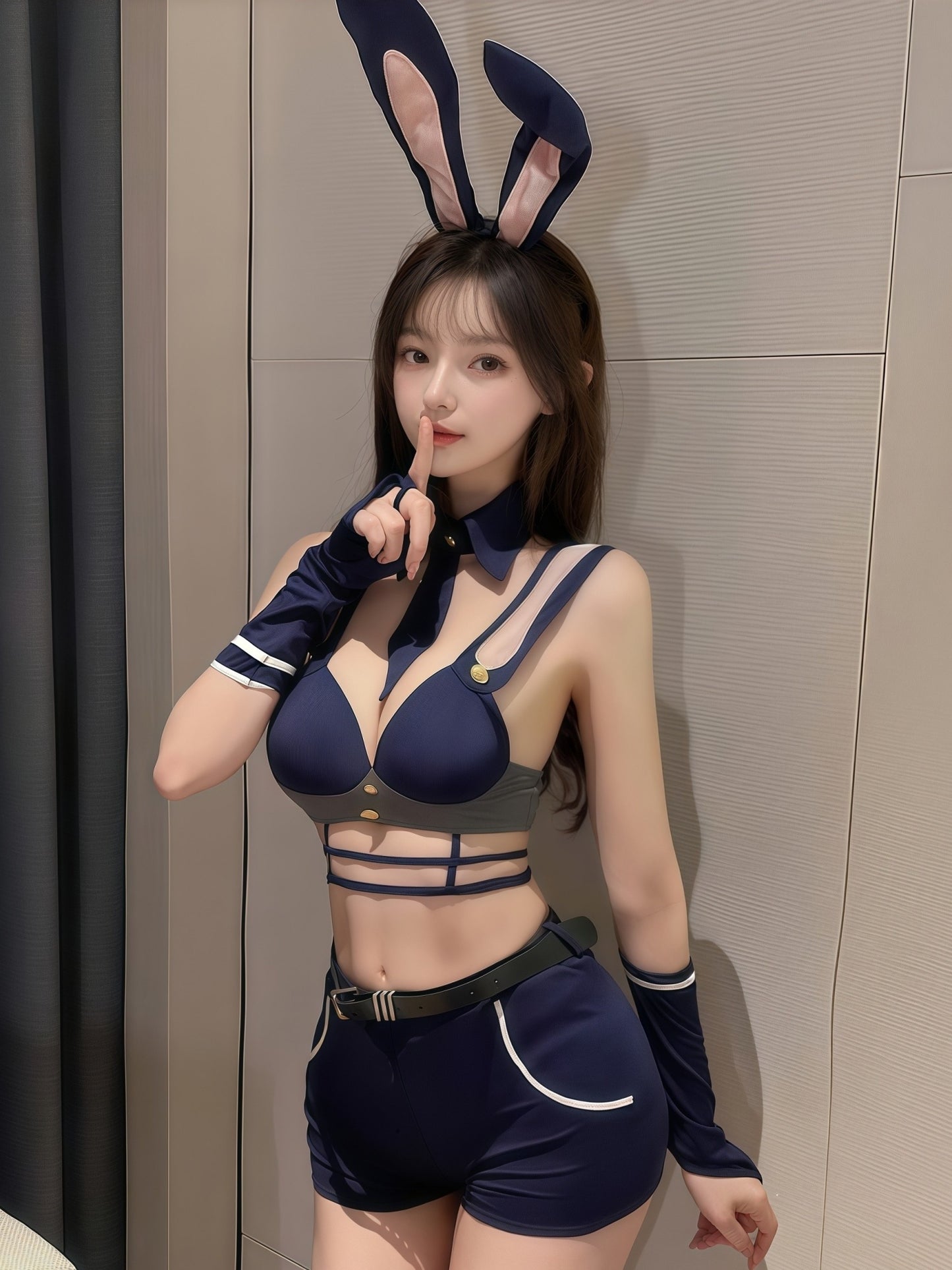 午夜兔女巡查官开裆套装 #3879