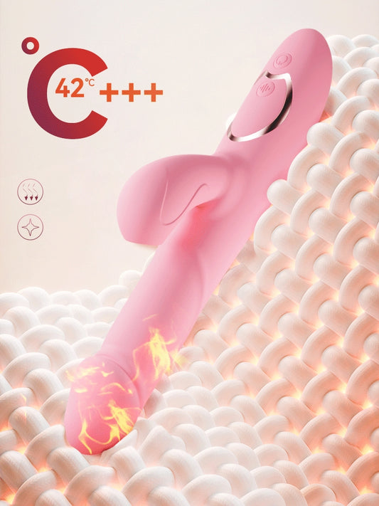 GALAKU Telescopic Suction Heated Vibrator / Pink
