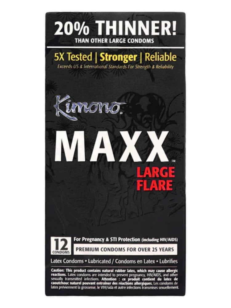 Kimono Maxx大喇叭形避孕套 - 12只装
