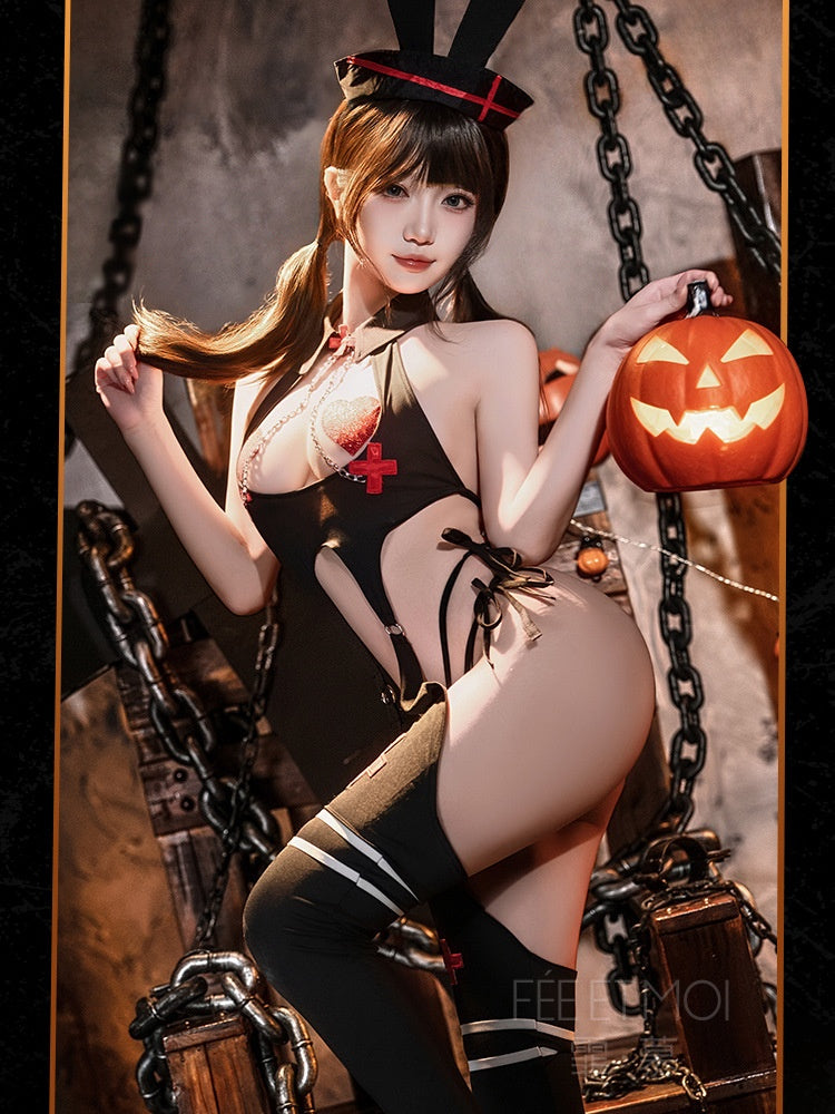 万圣节兔子护士连体衣二次元套装 #6669