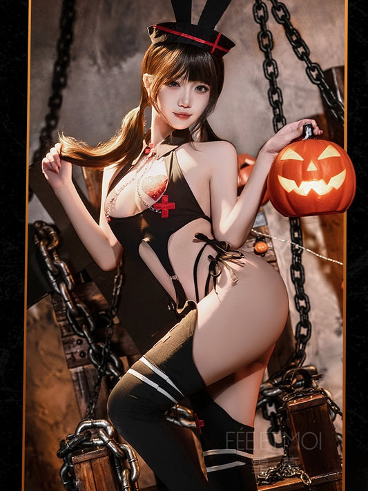 万圣节兔子护士连体衣二次元套装 #6669