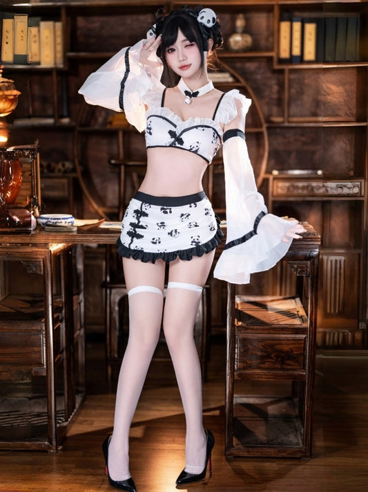 Panda Girl Suit Uniform Temptation Open Crotch Flirting Naked Buttocks Free to Take Off Sexy Underwear ZY48