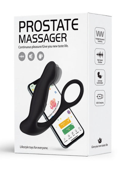 APP Control for Adult Men's Anal Prostate Massager with Dual Cock Ring