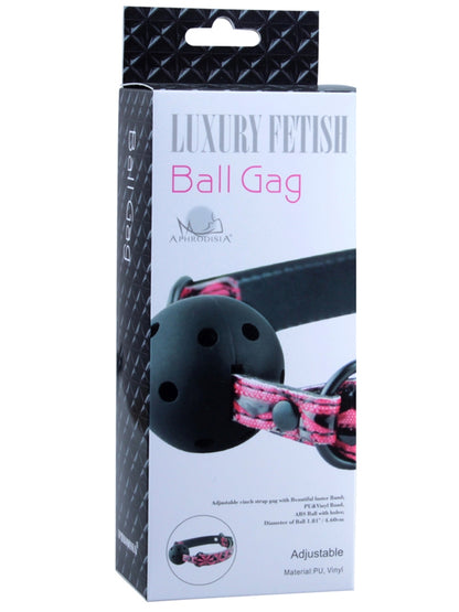 Aphrodisia®  Luxury Fetish Breathable Ball Gag - Red & Black / Pink