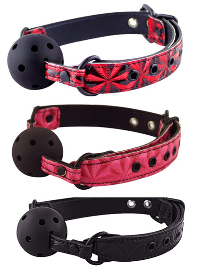 Aphrodisia®  Luxury Fetish Breathable Ball Gag - Red & Black / Pink