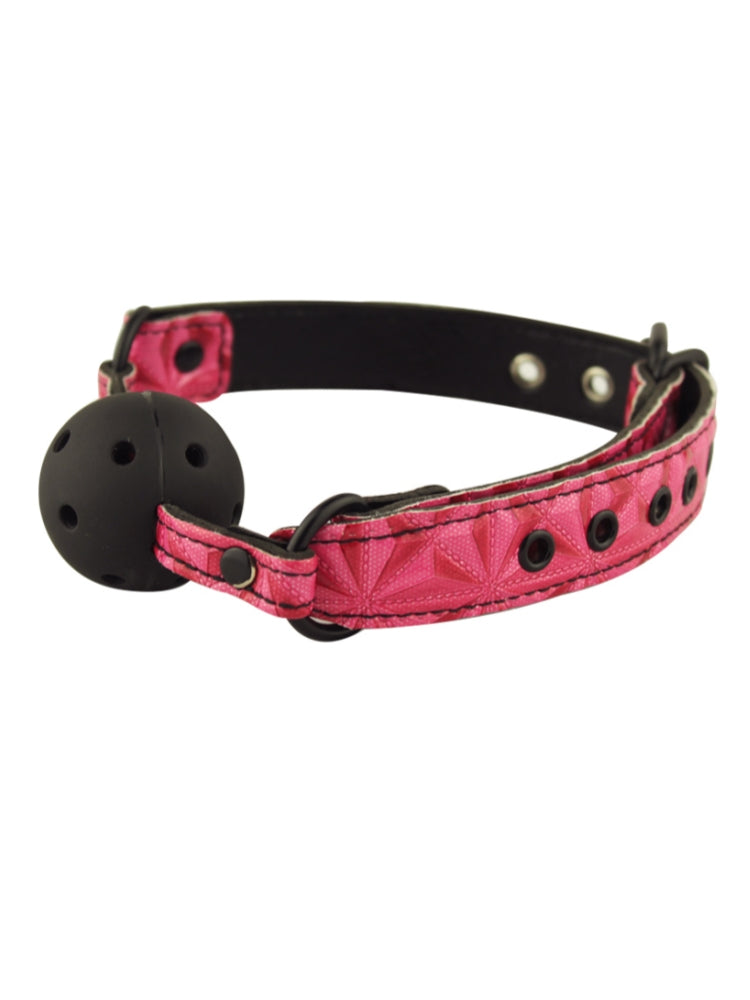 Aphrodisia®  Luxury Fetish Breathable Ball Gag - Red & Black / Pink