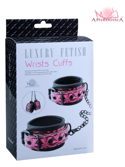 Aphrodisia® Luxury Fetish Wrists Cuffs-Black/Red/Pink