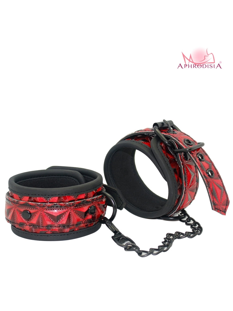 Aphrodisia® Luxury Fetish Wrists Cuffs-Black/Red/Pink