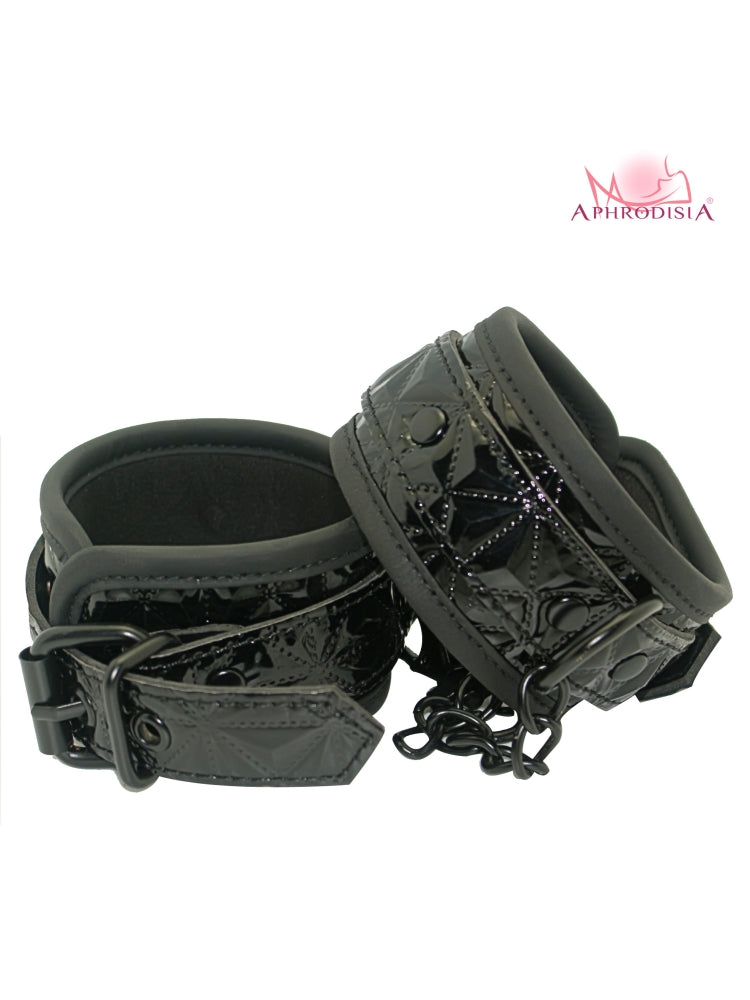 Aphrodisia® Luxury Fetish Wrists Cuffs-Black/Red/Pink