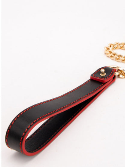 Luxury Contrast Leather Bondage Collar & Leash Set