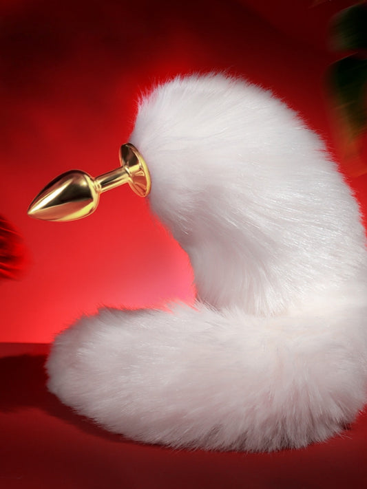 White Fox Tail Anal Plug