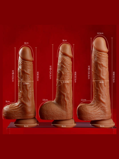 肤色遥控伸缩加热假阳具（中号 20.5cm / 大号22.5cm）