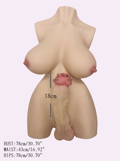 Lifelike Shemale Sex Doll Torso 50CM/12KG