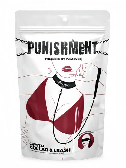 Punishment - Crystal Collar & Leash – Black