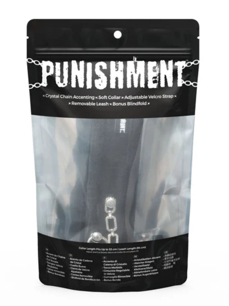 Punishment - Crystal Collar & Leash – Black
