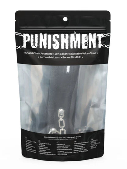 Punishment - Crystal Collar & Leash – Black