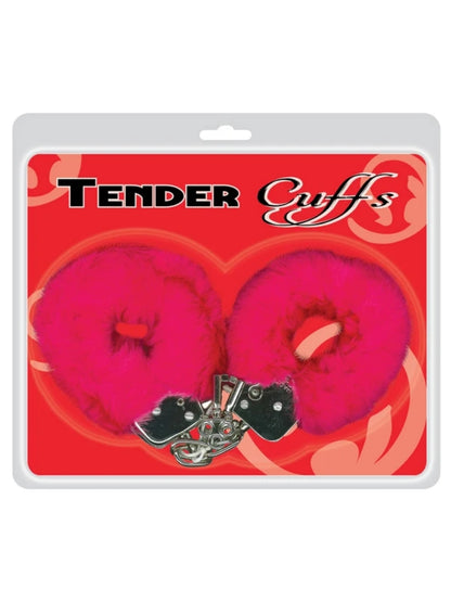 Tender Cuffs Furry Handcuffs - Red