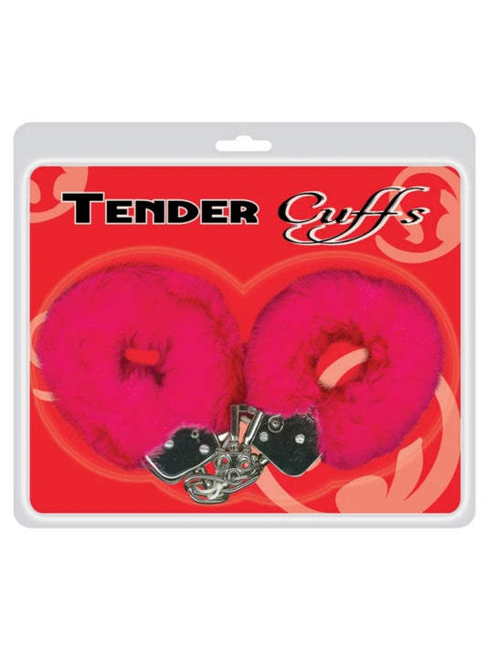 Tender Cuffs Furry Handcuffs - Red