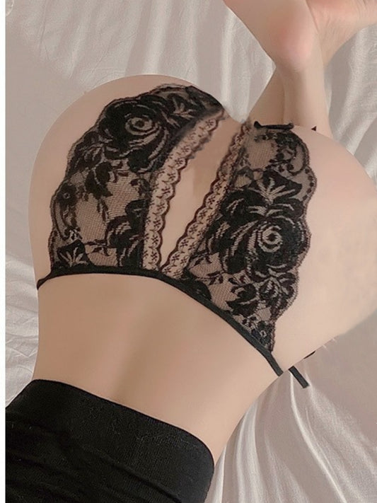 Sexy Lingerie Crotchless Panties #7125 White / Black / Red