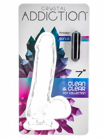 Addiction Crystal – 7" Clear Dildo with Balls